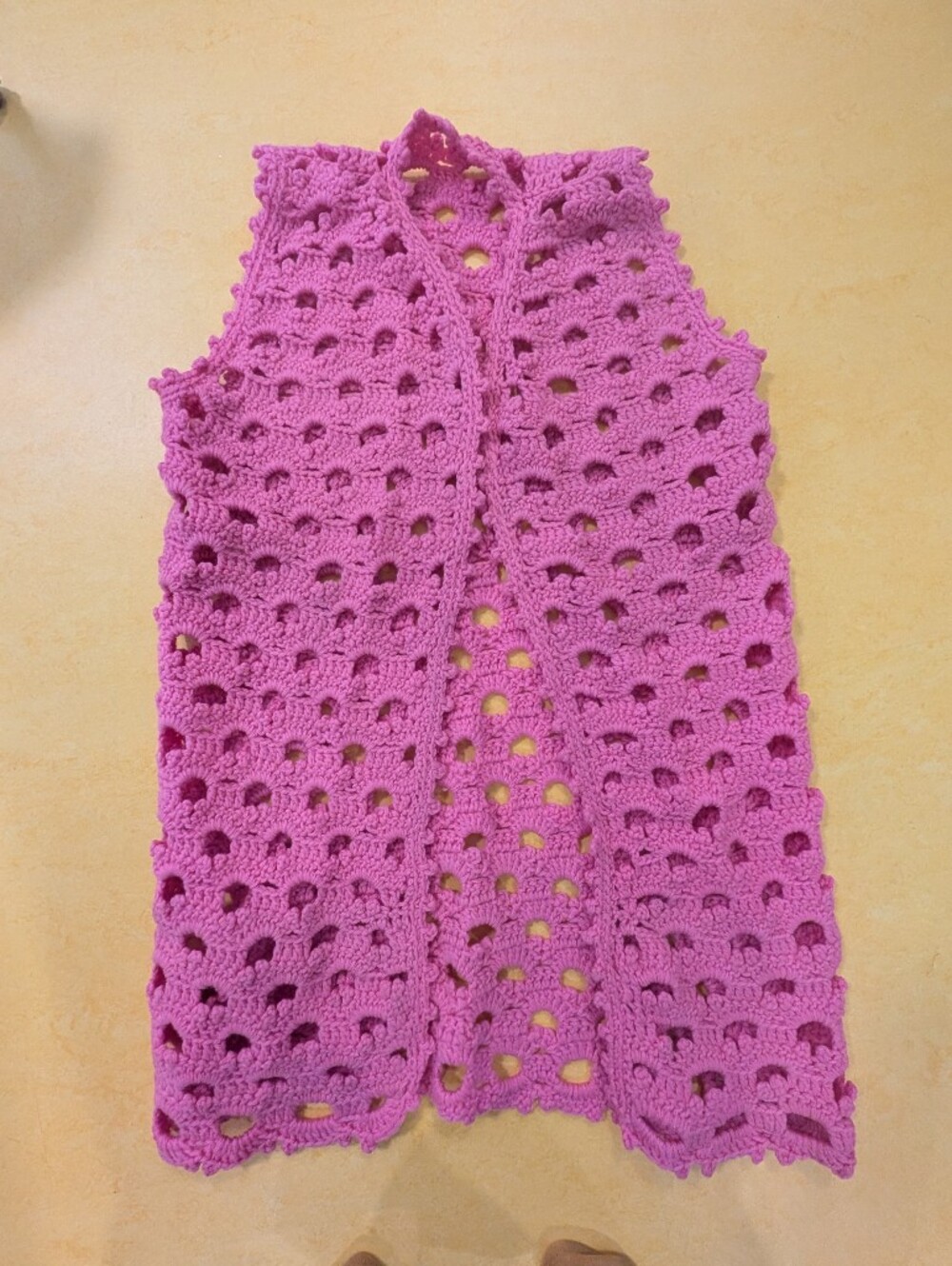 Handmade Vintage Pink Crochet Vest